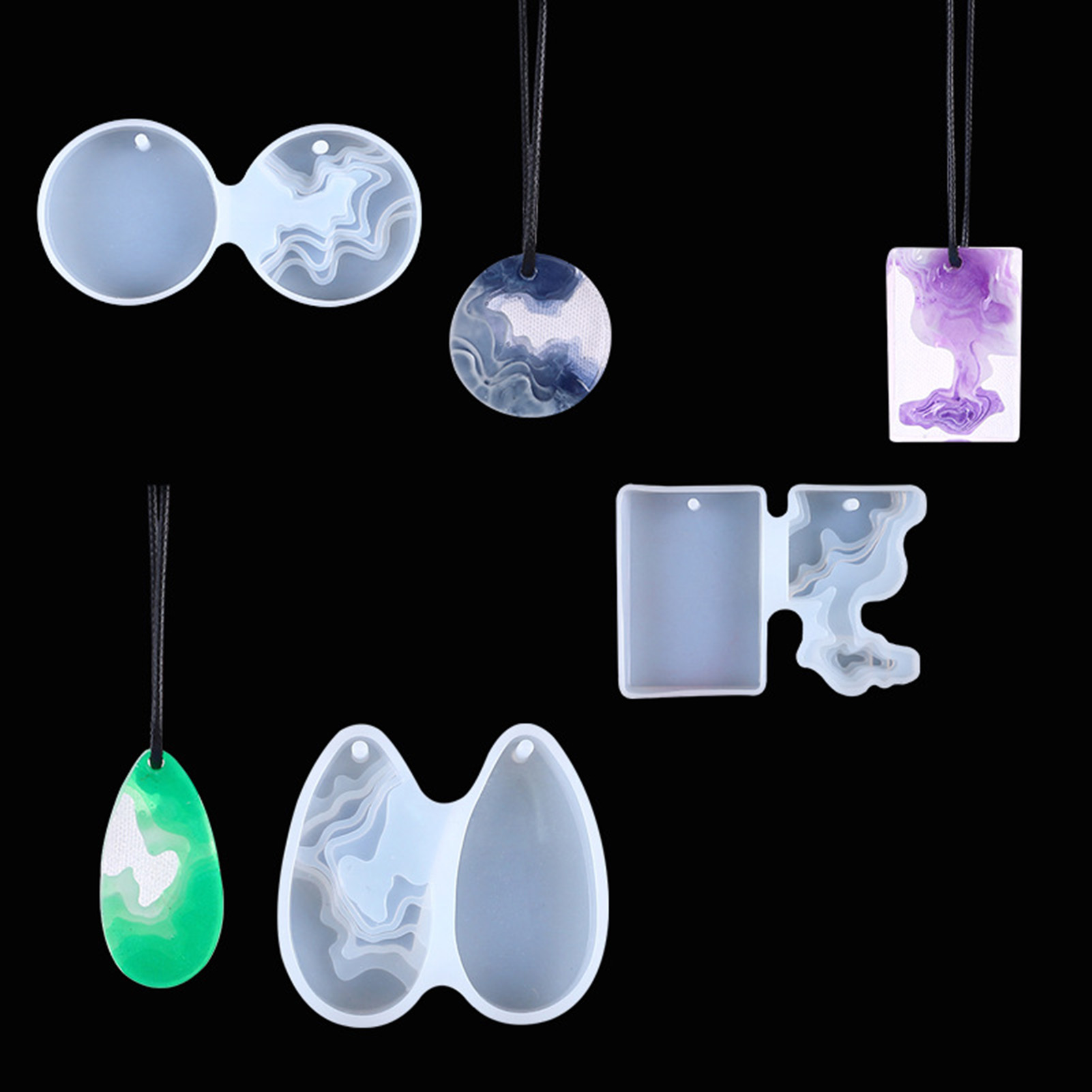 Geode Mold Silicone - 3 szt. Zestaw form silikonowych DIY