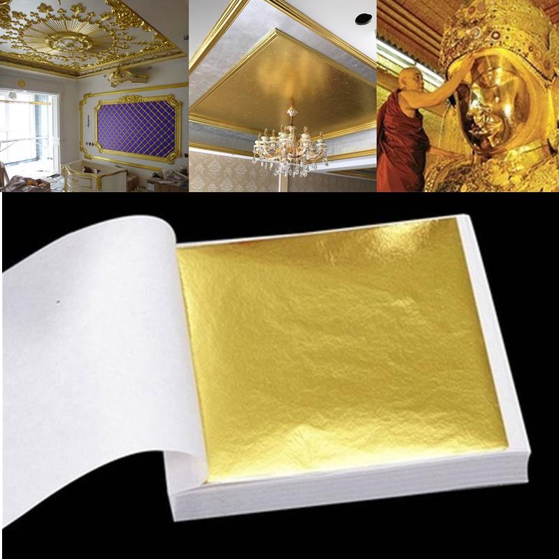 Gold Foil Flakes - 100 sztuk arkuszy czystej 24-karatowej złotej