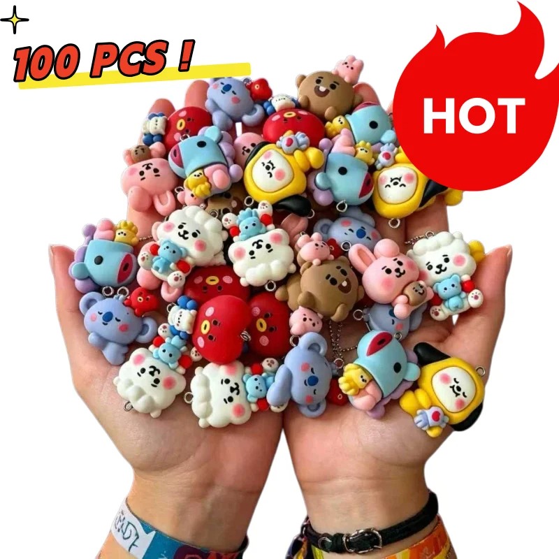 Resin Crafts - 7 szt. BT21 Żywiczne Charmsy z
