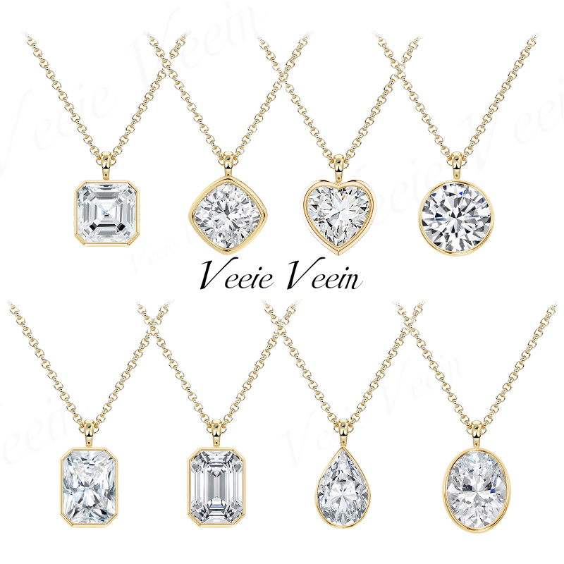 Bezels Set Pendant - Naszyjnik z zawieszką Veeie Veein Jewelry,