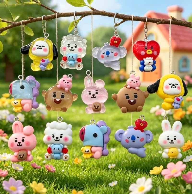 7 szt. BT21 Żywiczne Charmsy z – Resin Crafts recenzja i cena