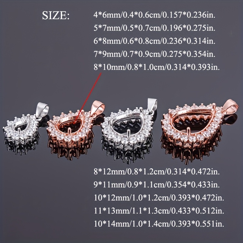 1szt Rose Golden Silvery Tear  – Bezels Set Pendant recenzja i cena